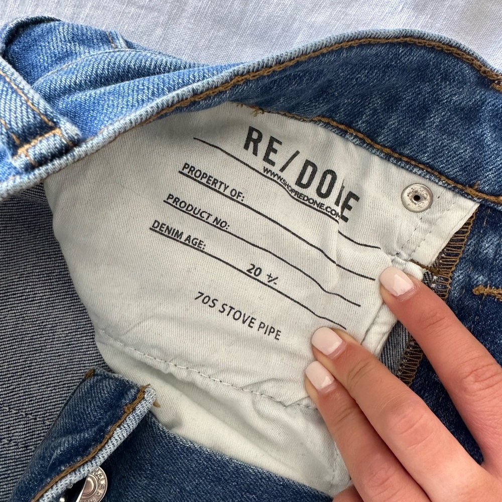 RE/DONE Comfort Stretch High Rise Stove Pipe Jeans - Picture 6 of 10